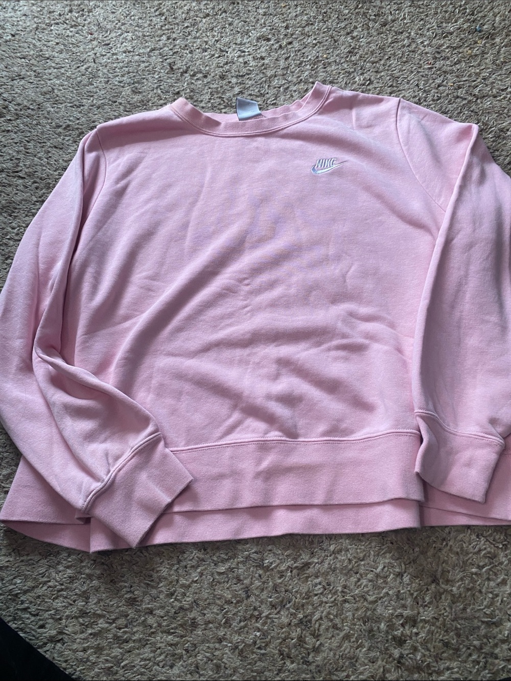 Nike Pink Crewneck Sweatshirt with Embroidered Swoosh worn once